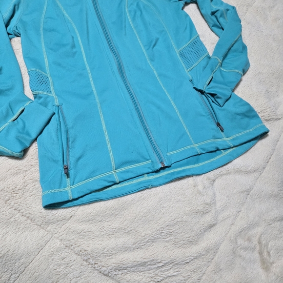 Tangerine Athletic Jacket yoga walking running hiking boating thumbholes, M - Picture 4 of 12